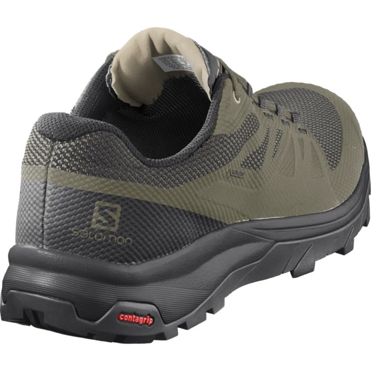 Tenis Senderismo Salomon Outline GTX Hombre Verde Oliva | MX CBWA249